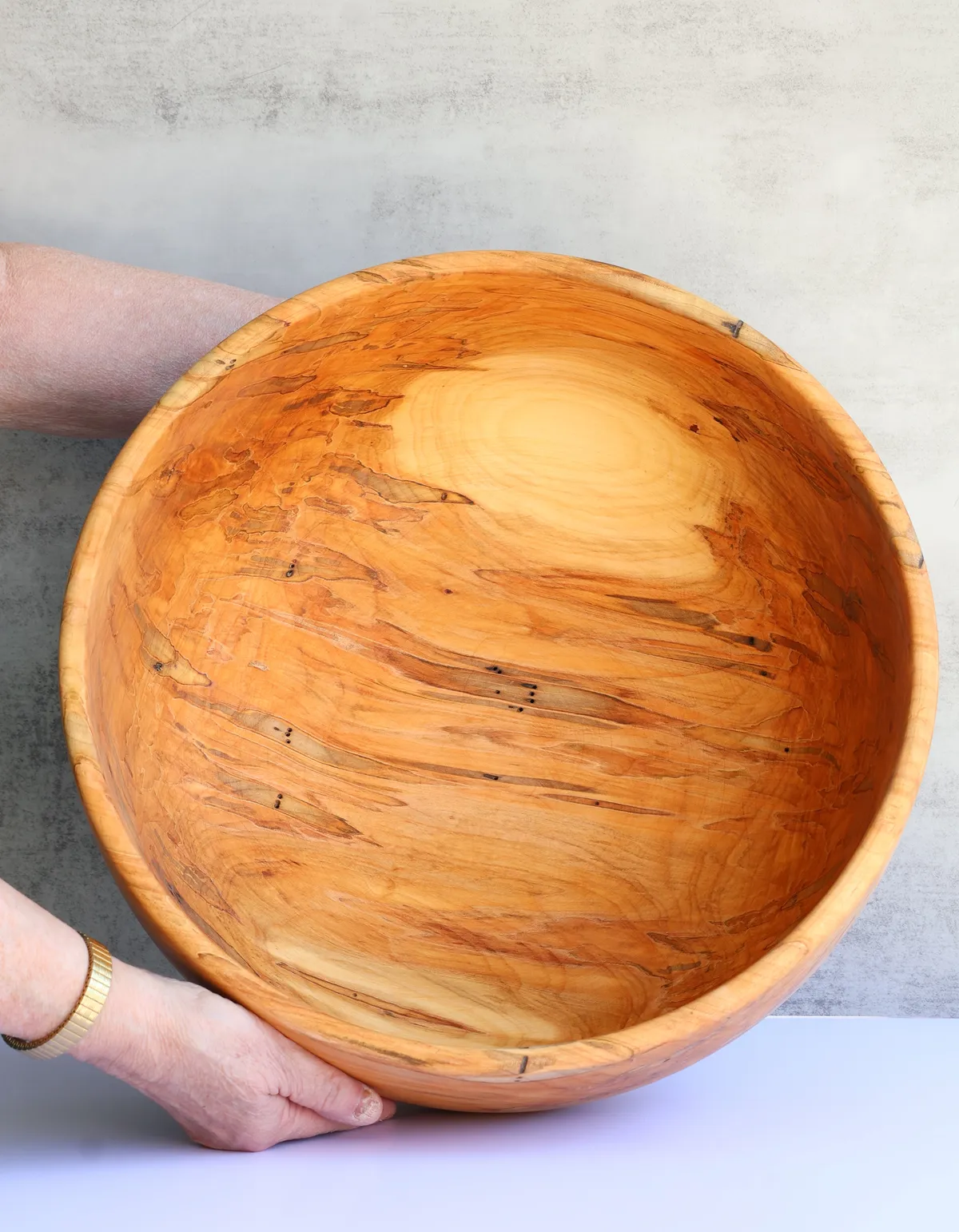 Finished hand-turned spalted maple bowl